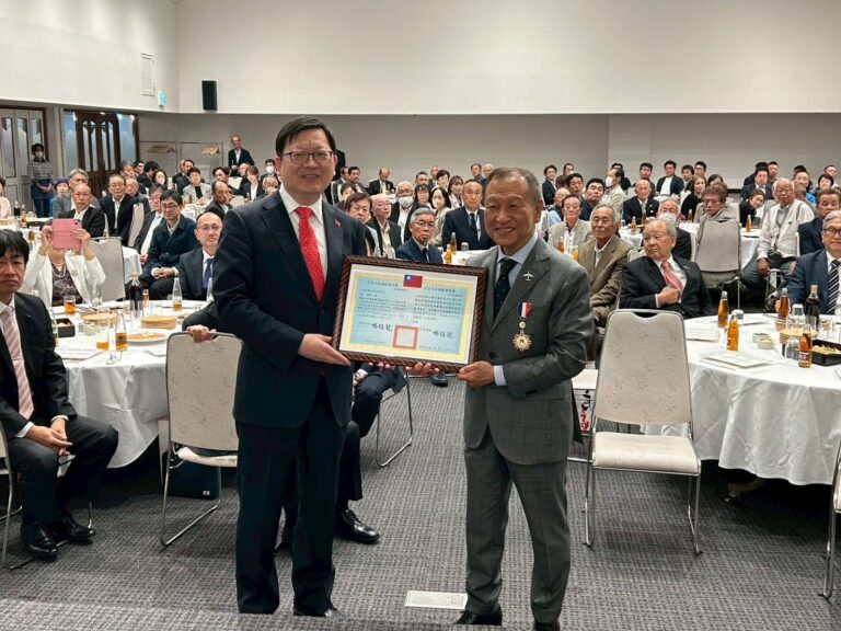 和歌山縣白濱町長獲頒外交貢獻獎　期待與台灣繼續深化交流