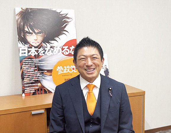 神谷宗幣議員は7月31日本紙の取材に応じた 神谷宗幣議員は7月31日本紙の取材に応じた