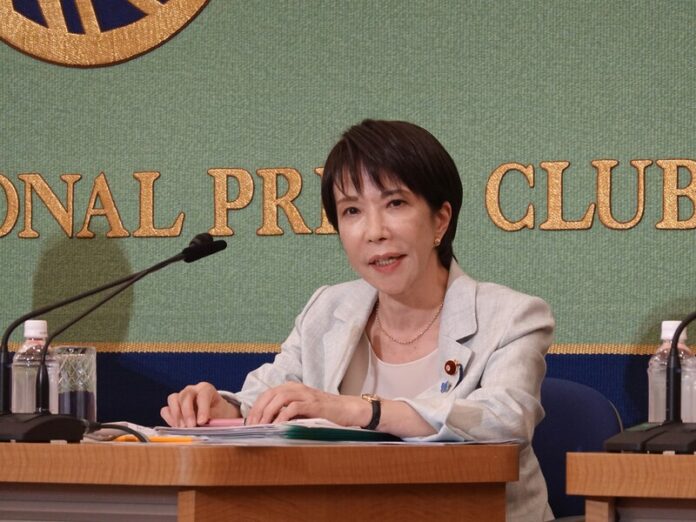 日本自民黨總裁高市早苗(圖/中央社) 日本自民黨總裁高市早苗(圖/中央社)