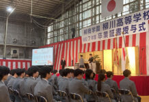 福岡柳川高等學校畢業典禮 駐福岡辦事處王鴻鳴教育秘書應邀出席觀禮