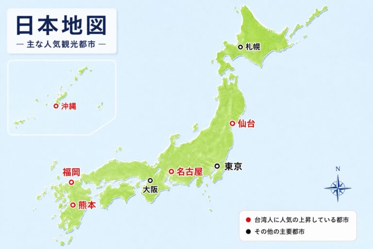 台湾人の「地方都市ゆっくり旅」人気拡大　福岡・仙台・熊本への関心急上昇